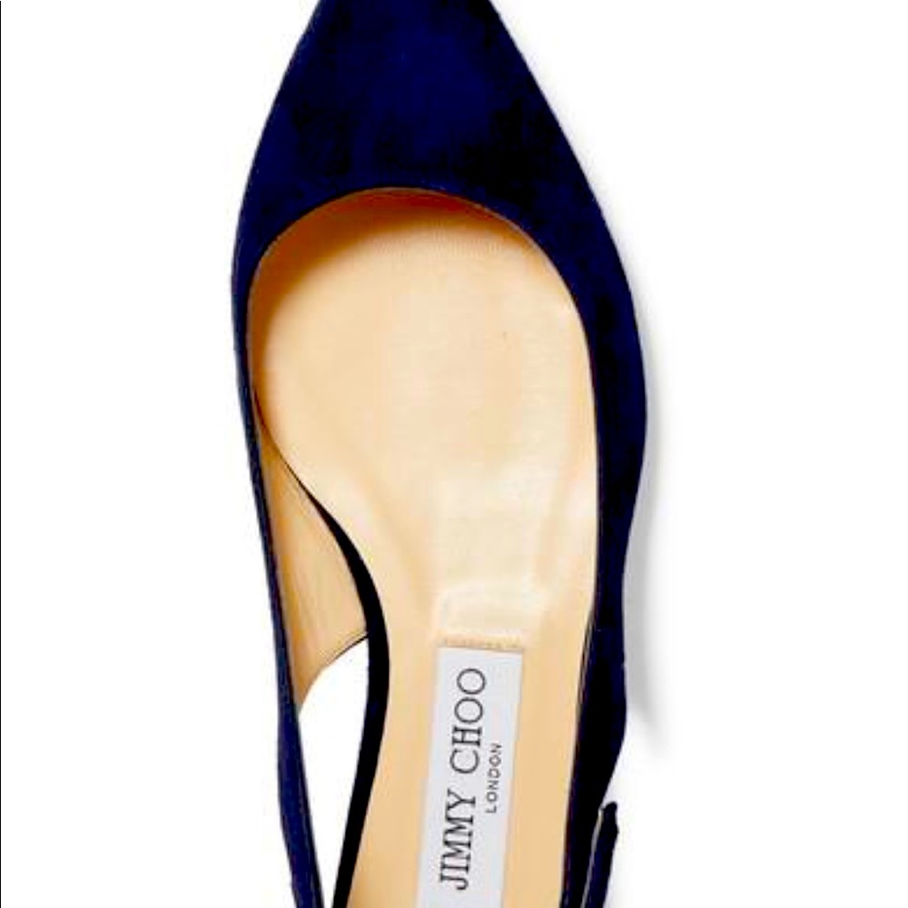 Brand new, navy suede, Jimmy Choo Erin flats.